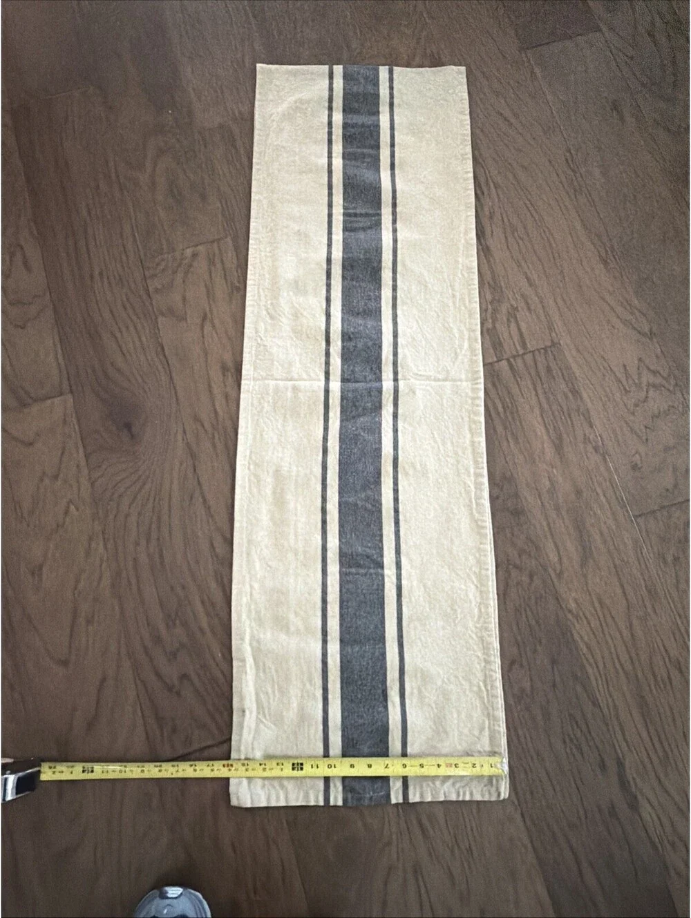 Farmhouse Primitive Blue Striped Grain Sack Table Runner – 16” x 51”